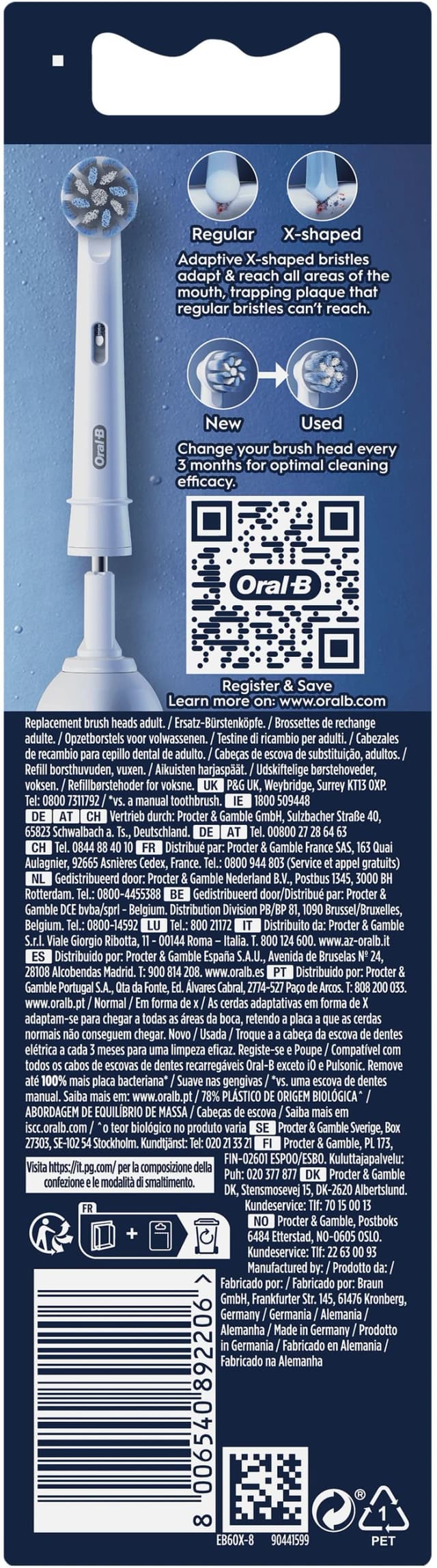 Detalle 1 de Oral‑B Pro Sensitive Clean Weiß (8 Stück) 🦷