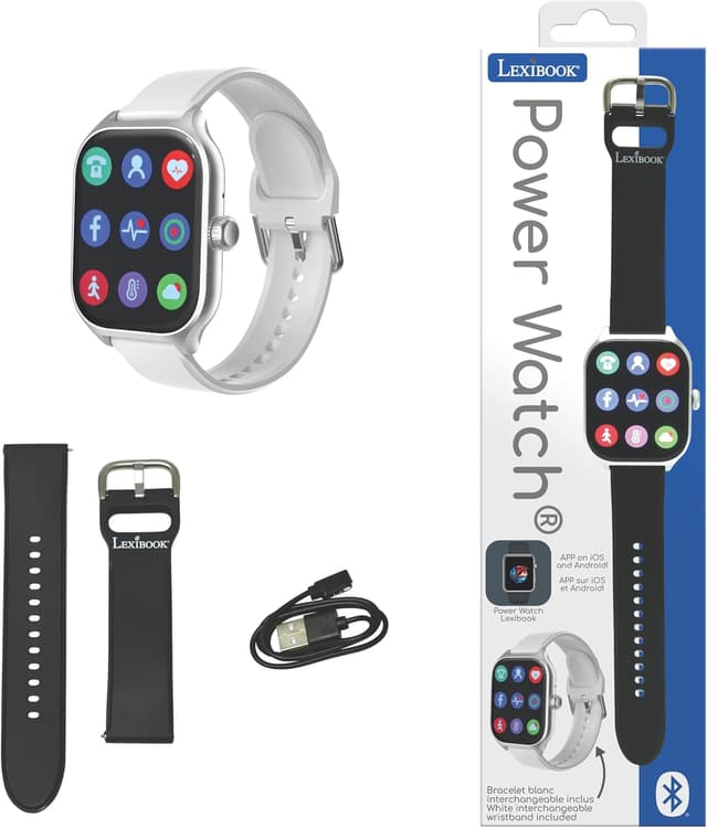 Detalle de Lexibook Power Watch DMW075 – Orologio connesso con chiamate, notifiche e allenatore sportivo