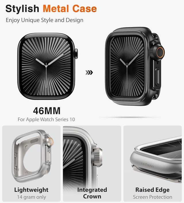 Detalle de Apple Watch Series 10 46mm case in silver