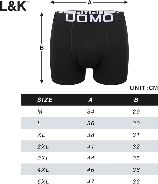 Detalle de L&K 8/12er Pack Herren Retroshorts Boxershorts aus Baumwolle (M–5XL), Vorteilspack ohne kratzenden Zettel 1119