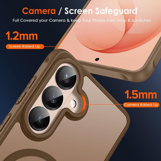 Thumbnail 6 de iVoler Cover Magnetica per Samsung Galaxy S26 5G con MagSafe e 2 vetri temperati, marrone chiaro opaca anti-impronte