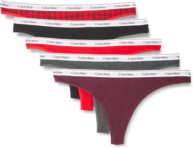 Detalle de Calvin Klein Women’s 5 Pack Low Rise Stretch Cotton Thongs