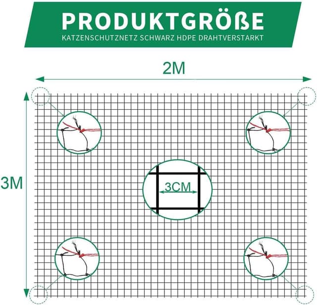 Thumbnail 2 de Tatamiyya Katzennetz 2x3m für Balkon
