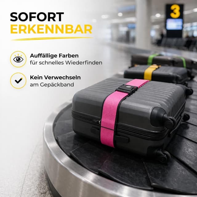 Thumbnail 4 de Kofferband Set 4 Stück Koffergurt