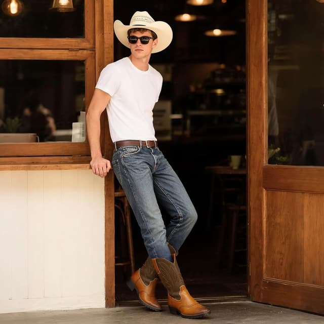 Thumbnail 6 de Rollda Cowboy Boots Square Toe Mid-Calf 94° Heel