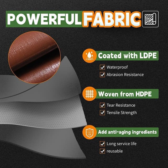 Detalle de RAINDEWAY 4x10 Ft super heavy duty tarp