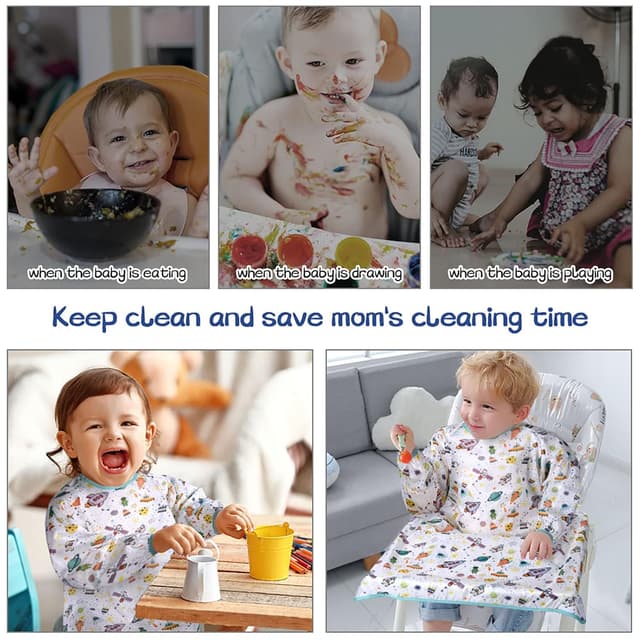 Thumbnail 5 de Vicloon Lätzchen mit Ärmeln 90x80 cm