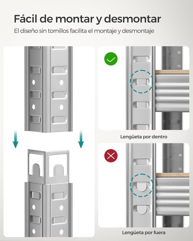 Thumbnail 5 de SONGMICS Estanterías 5 niveles, juego 2 unidades