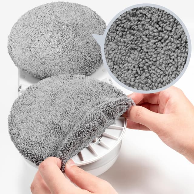 Detalle de HIXZAP12 Mikrofaser-Ersatzpads (12er-Pack) für X1 Fensterreiniger – waschbar & wiederverwendbar