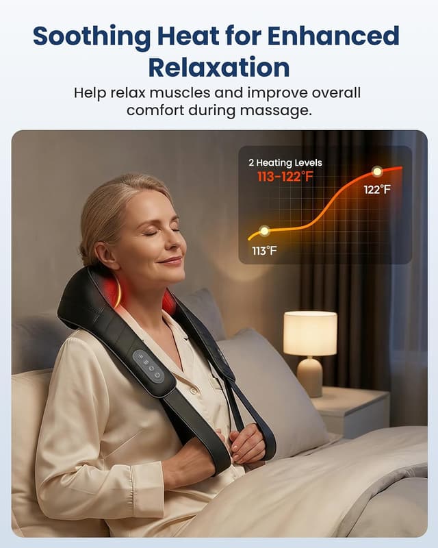 Detalle 2 de COMFIER Kabelloses Nackenmassagegerät 70 Min 💆