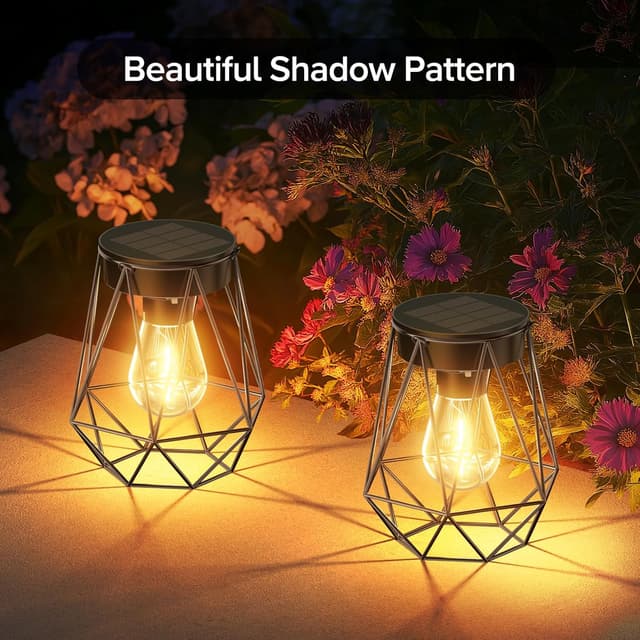 Detalle 2 de RECHOO solar garden lanterns 2 pack