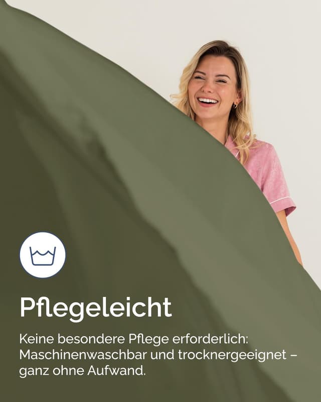 Thumbnail 6 de Spannbettlaken 140x200 cm Salbei Grün – extra tiefes Spannbetttuch bis 40 cm Matratzenhöhe (Oeko-TEX)