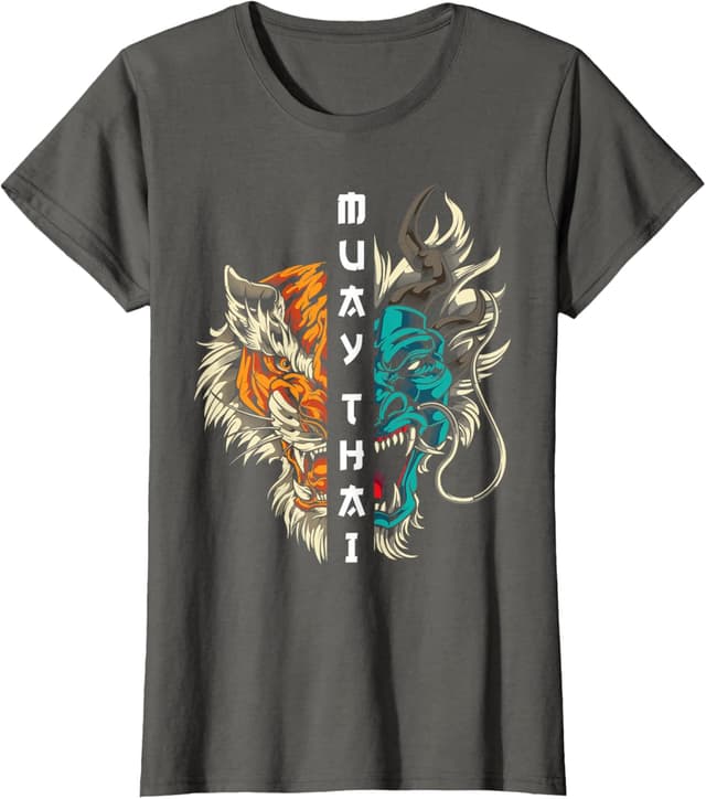 Detalle de T-shirt boxe Muay Thai Tigre dragon