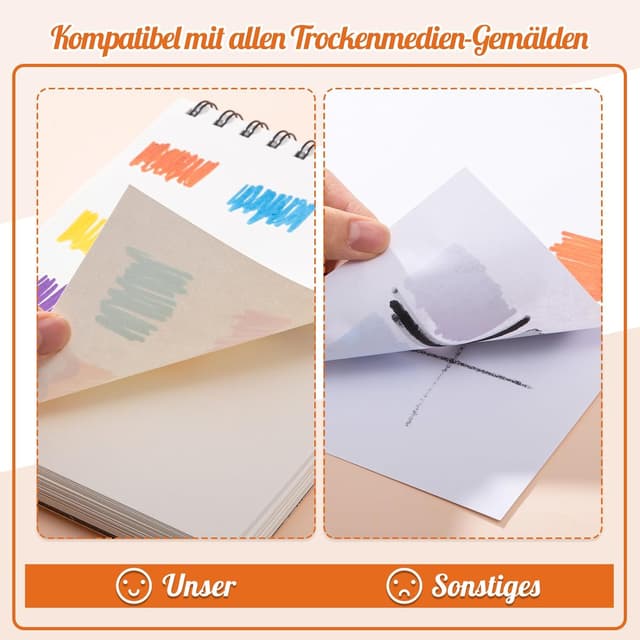 Detalle 2 de Skizzenbuch A5 für Kinder (140 g/m²) mit Doppelspiralbindung – 60 Blatt / 120 Seiten, blanko