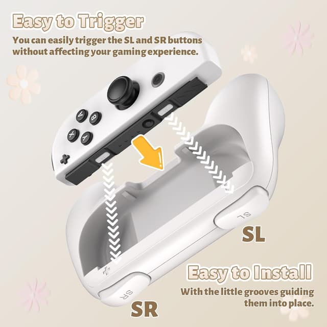 Detalle de FASTSNAIL rutschfeste Griffe für Joy-Con & Switch OLED – Grip-Kit mit 3 Paar Daumengriffen (2× Weiß)