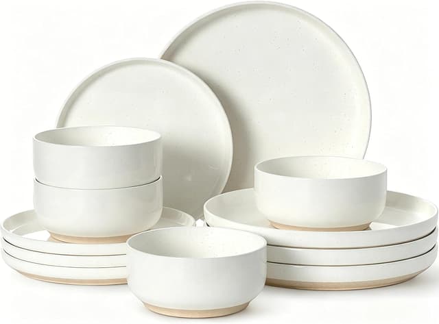 Detalle de Plates and Bowls 12-Piece Dinnerware 🍽