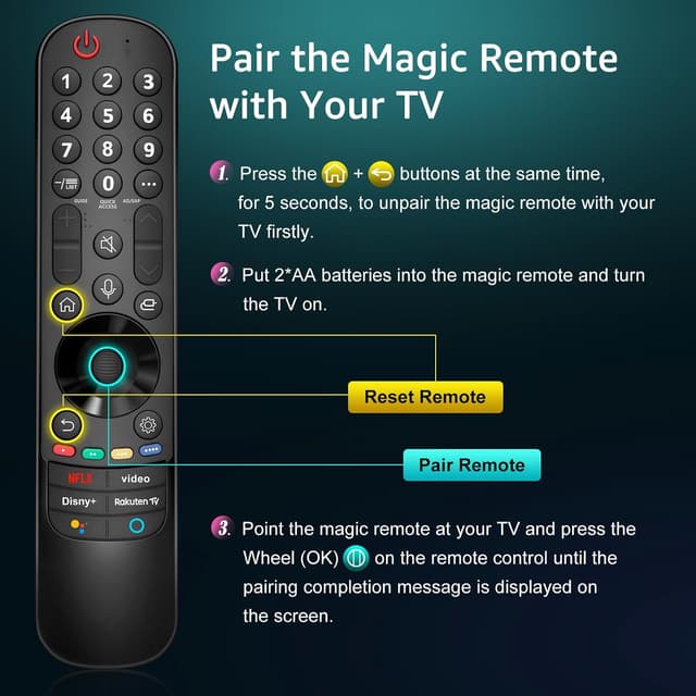 Thumbnail 6 de LG Magic Remote Universal für LG Smart-TV – kompatibel mit MR21/MR22/MR23/MR24 (inkl. Zeiger- & Sprachfunktion)