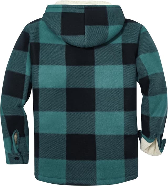 Detalle 2 de SCODI Men's Flannel Shirt Jacket Sherpa Lined Coat