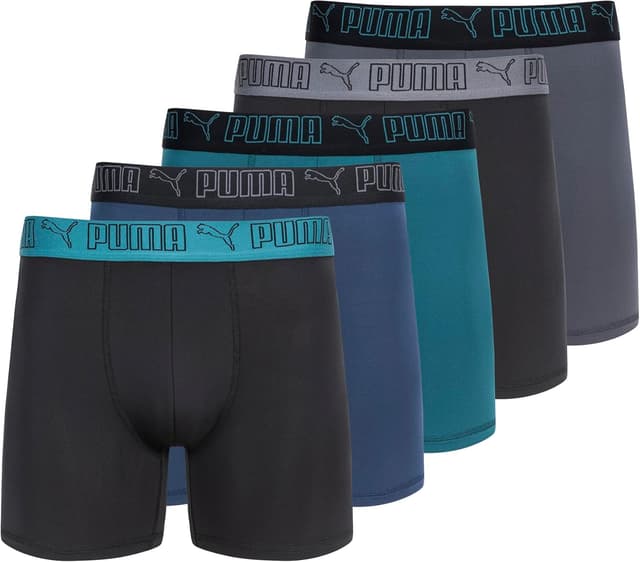 Detalle de PUMA Men’s Performance Boxer Briefs 5-Pack