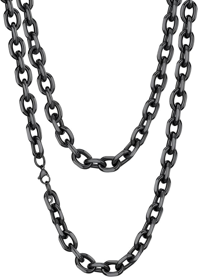 Thumbnail 6 de Richsteel Herren Halskette ROLO aus Edelstahl – Rolokette in Silber/Schwarz/Gold, Breite 3/5/7/9/12 mm, Längen 46–76 cm