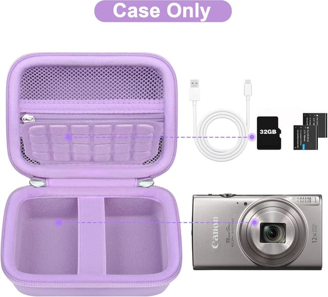Detalle 2 de Canboc carrying case for Canon IXUS 185/285 and Sony DSC-W830/W800 (purple, case only)