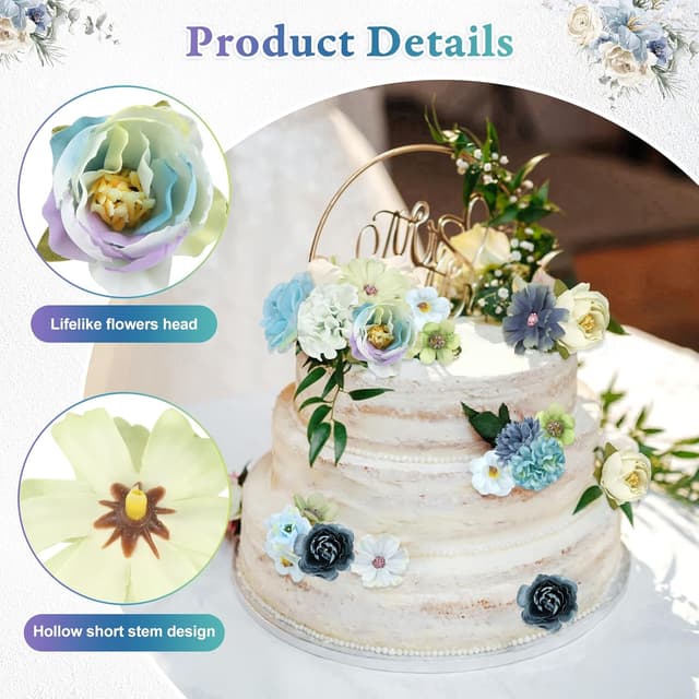 Thumbnail 4 de zhufubao 40 Stück Kunstblumen 2,5–5 cm