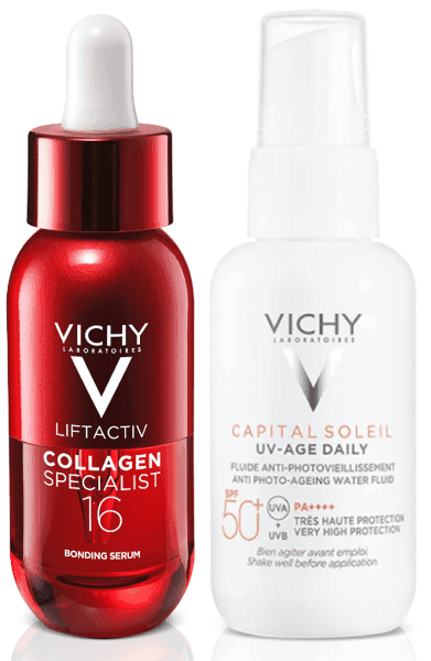 Detalle de Vichy Liftactiv Collagen Specialist 16 Sérum 30 ml + Capital Soleil UV-AGE SPF50+ 40 ml (rutina anti-edad de día)