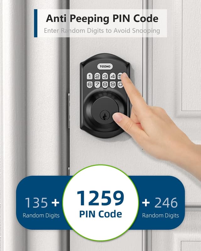 Thumbnail 6 de TEEHO TE001 Keyless Entry Keypad Smart Deadbolt (Matte Black) with 2 Keys