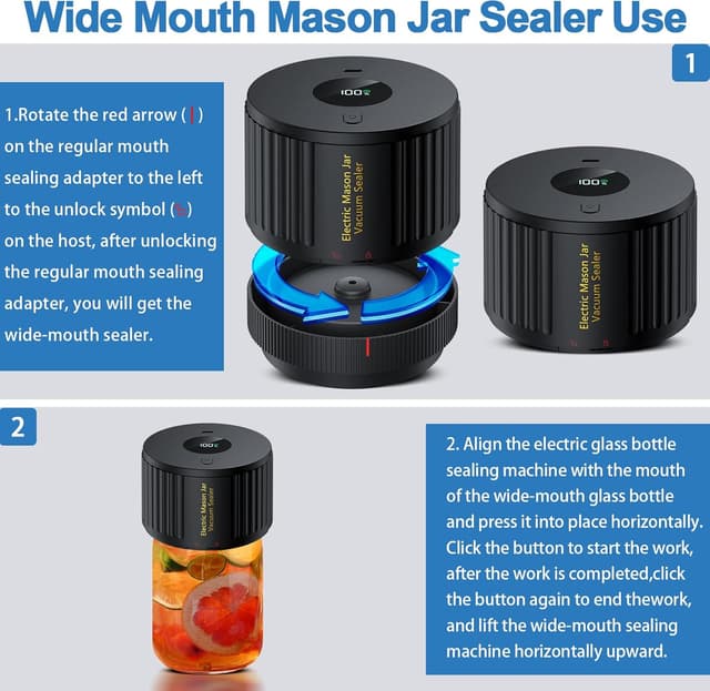 Thumbnail 3 de LOVE MOMENT Electric Vacuum Sealer Kit for Wide & Regular Mouth Mason Jars