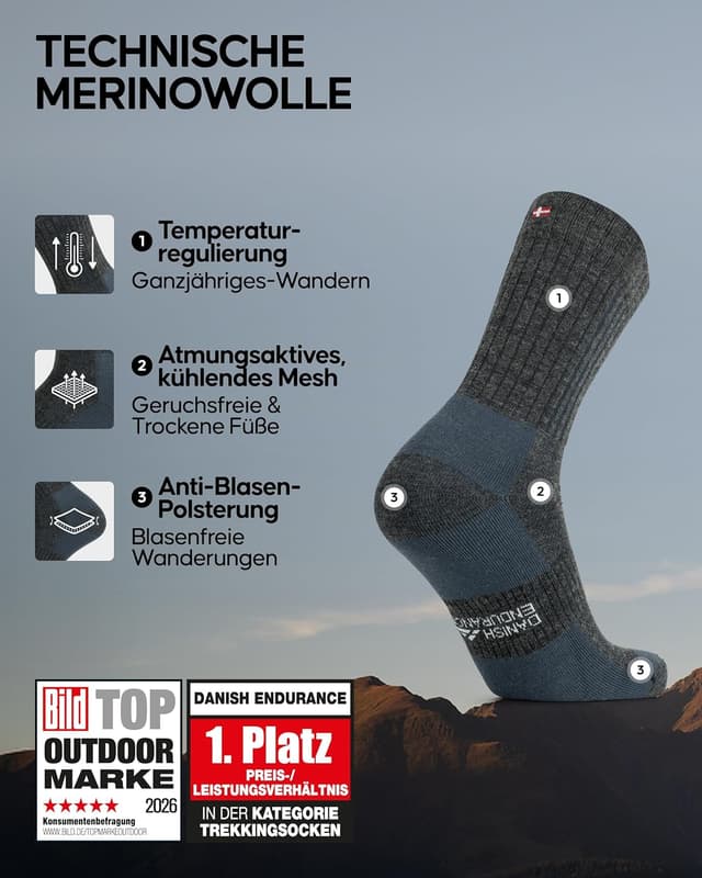 Detalle 2 de DANISH ENDURANCE Expert Pro Merino Wandersocken