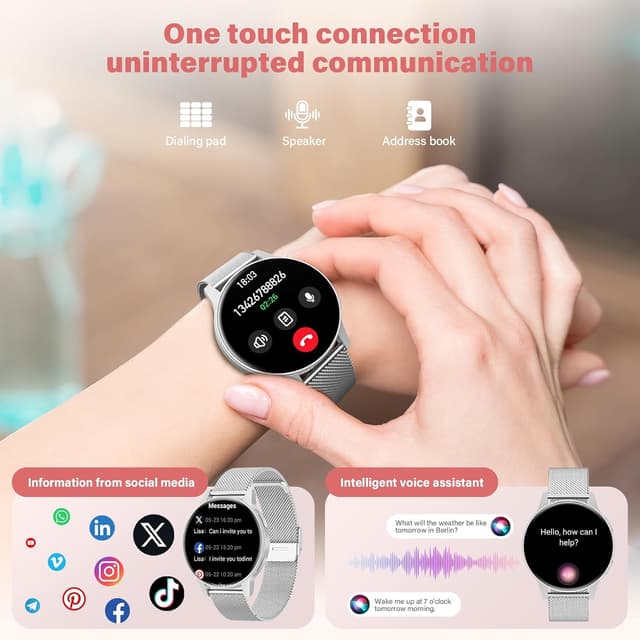Thumbnail 1 de SLOKSFil Reloj Smart Mujer 1.27" Bluetooth, IP68, Deportes👩