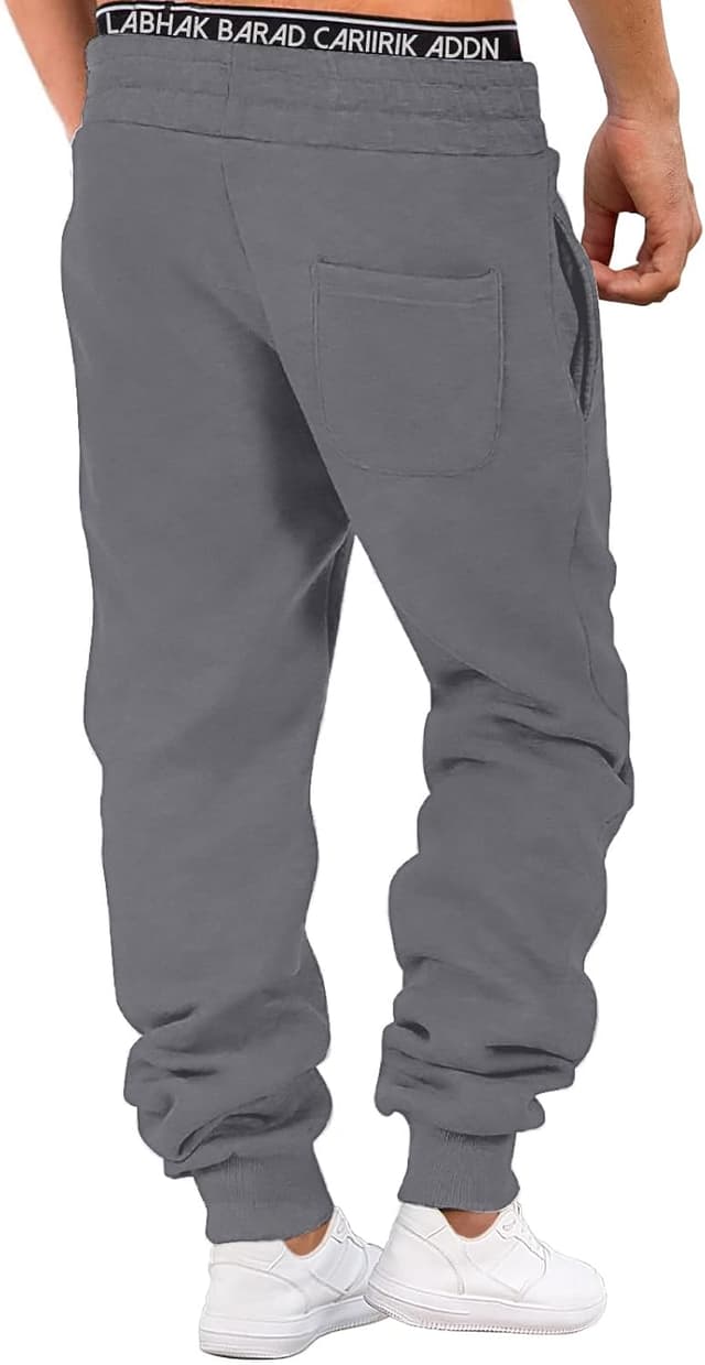 Detalle 2 de HMIYA Herren-Jogginghose aus Baumwolle (Trainingshose, Freizeithose) mit Taschen und Kordelzug