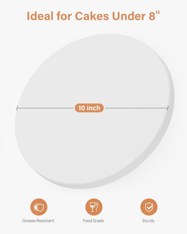 Detalle 2 de Kootek 10-Inch Round Cake Boards (1/2-Inch Thick Cake Drum), White, 6-Pack