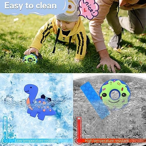 Detalle 2 de Kaukette für Kinder – Sensorische Kauen Halskette 6er-Pack Blau