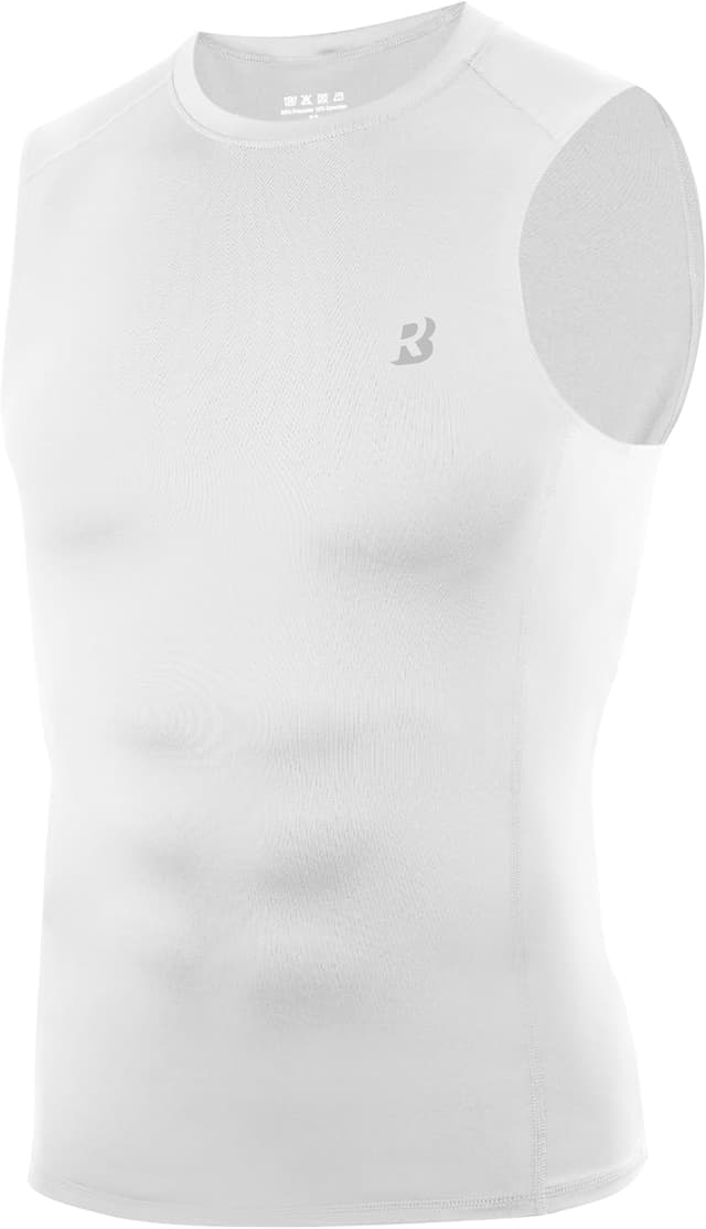 Detalle de Roadbox Men’s Compression Vest Sleeveless Gym Top – Quick Dry Muscle Fit Running Vest for Training
