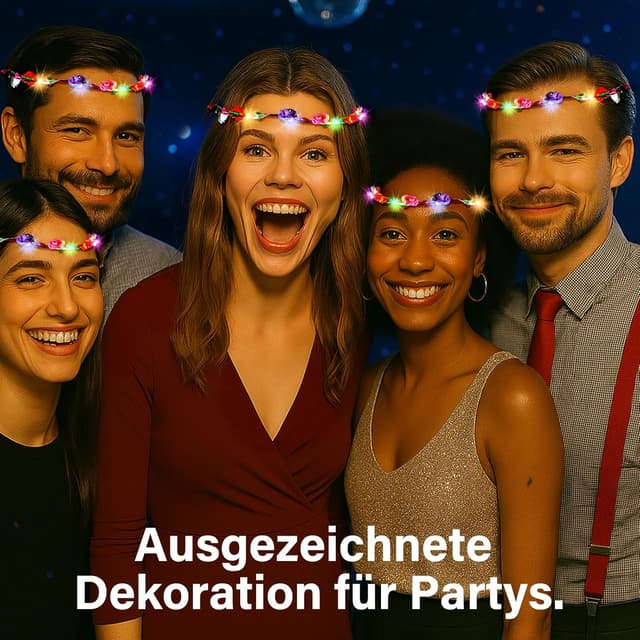 Thumbnail 3 de 12 Stück LED Blumenkranz Stirnband