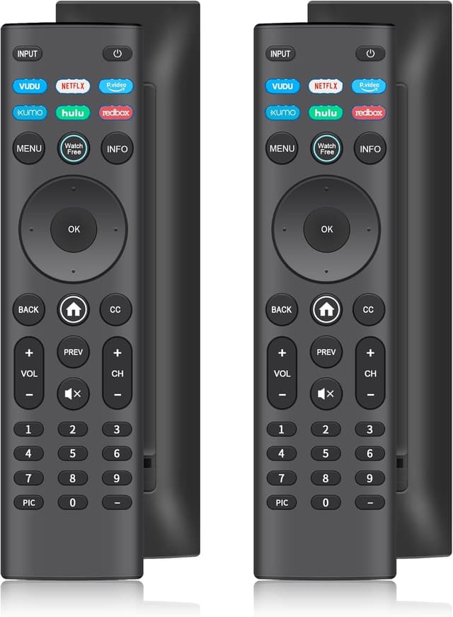Detalle de ZYK Pack of 2 Universal Vizio Smart TV Remote Replacements (IR, No Setup) with 6 Shortcut Buttons