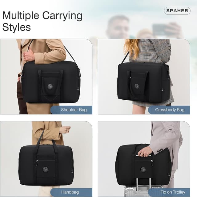 Detalle de SPAHER sac de voyage cabine 55x40x23 cm avec bandoulière amovible, trousse et grand sac à chaussures