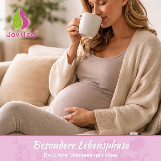 Detalle de JoviTea Glücklich Schwanger Tee BIO – traditionelle Kräutermischung, koffeinfrei, zuckerfrei, 75 g