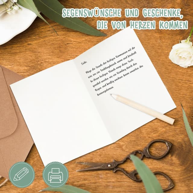 Detalle 2 de Kommunionskarten-Set Eukalyptus 12-teilig A6