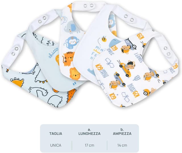 Thumbnail 4 de Chicco lot de 5 bavoirs bébé en coton