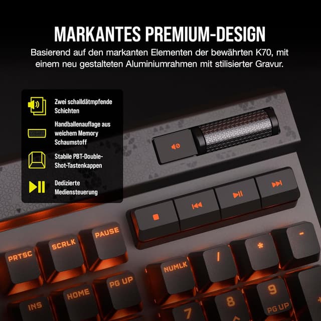 Thumbnail 6 de CORSAIR K70 MAX RGB mechanische Gaming‑Tastatur ⌨