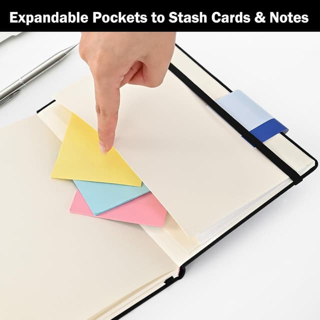 Thumbnail 6 de SUQJOY 4 Pack A5 Lined Hardback Notebook Set (100gsm, 160 pages each) – Black