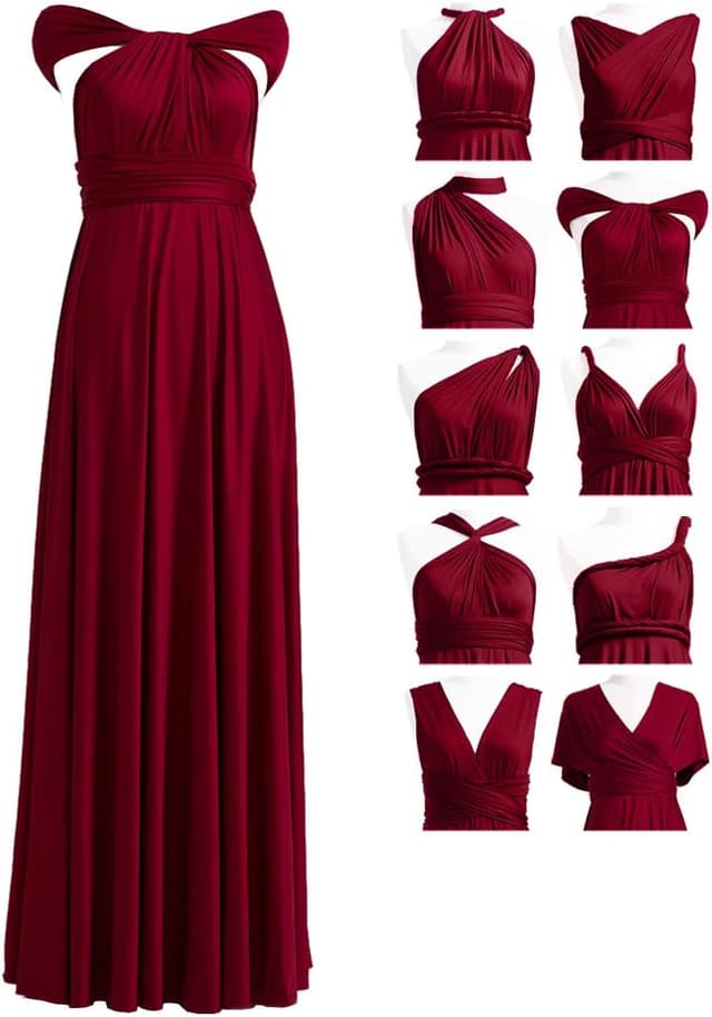 Thumbnail 5 de 72styles Infinity Kleid Bandeau Brautjungfern Mehrweg Langtur Twist Wickelkleid
