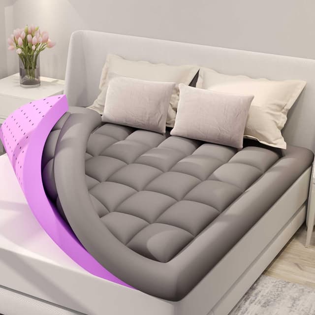 Detalle de BDEUS Dual Layer 5 Inch Memory Foam Mattress Topper, King Size ⚙