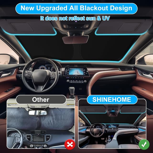 Detalle 1 de SHINEHOME Camry sun shade 99% UV