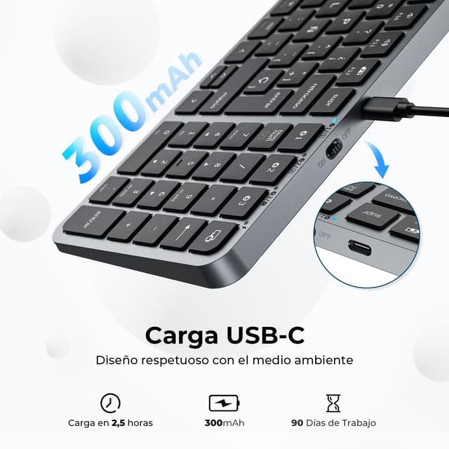 Thumbnail 7 de iClever BK20 Teclado Bluetooth Inalámbrico para MacBook y Tablet 🖥