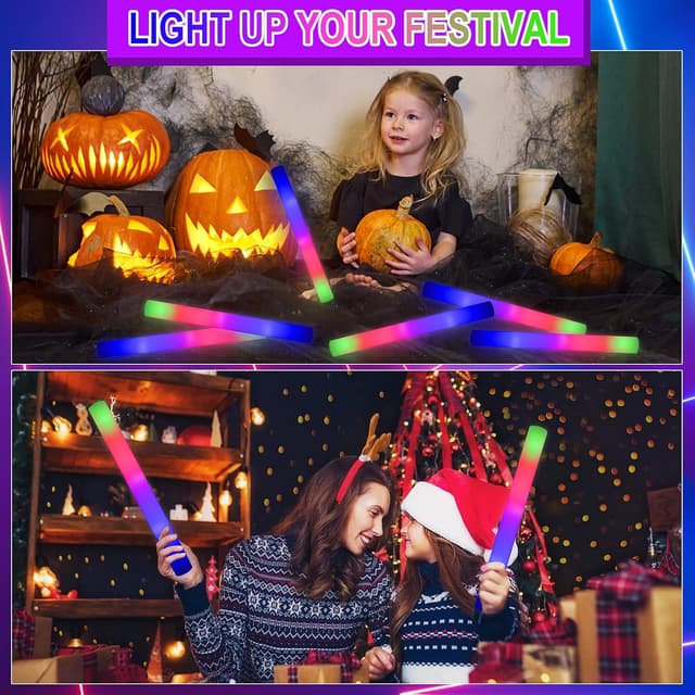 Thumbnail 5 de YYYuYong 68pcs LED Foam Glow Sticks