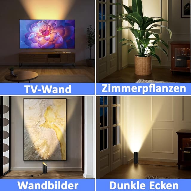 Detalle 2 de HUAEU Foco LED de 6W 🛋️ Luz cálida, interruptor, negro 1U