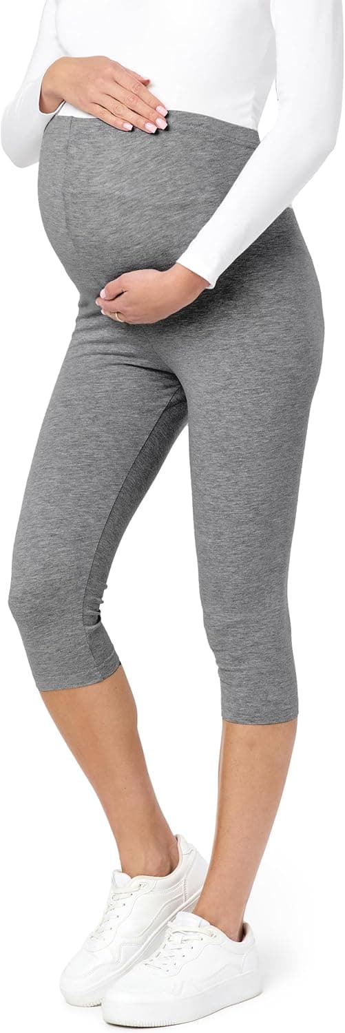 Detalle 2 de Be Mammy Leggings de maternité en coton 3/4 – Taille haute confortable et opaque (BE20-229)